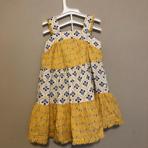 Joie Other - Joie Kids 2T yellow & blue patterned ruffle sundress, girls, NWT